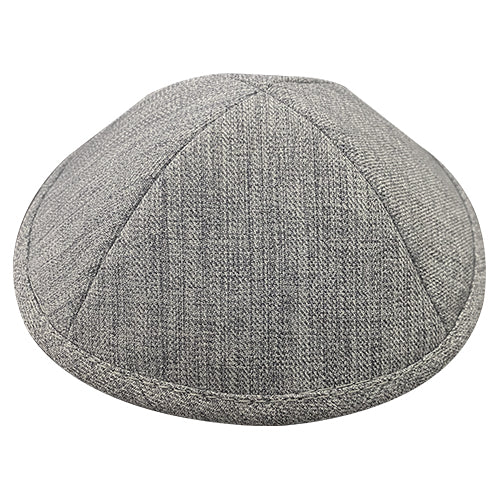 Elegant Gray Fabric Kippah, 19 cm