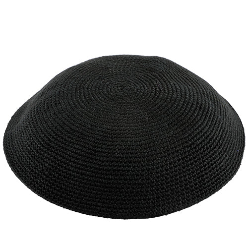 Knitted Dmc Kippah 12 cm Plain Black