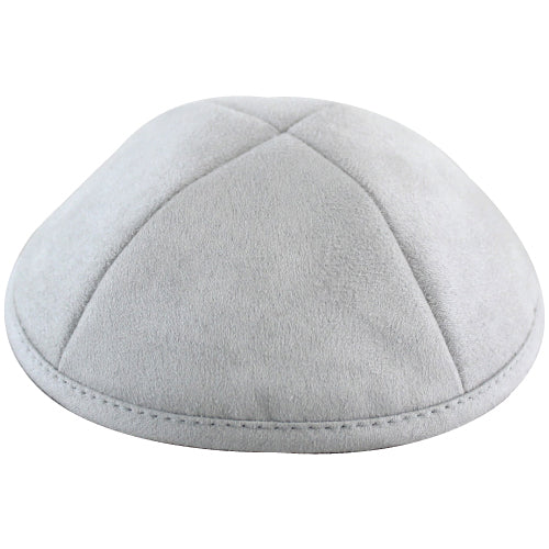 Ultra Suede Kippah 19 cm- with Pin Spot- Gray – Model UK19529