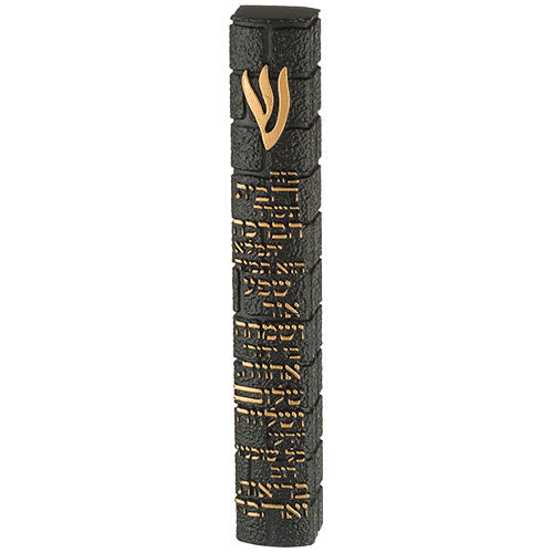 מזוזה פולימר בטון כותל ברכת הבית 20 ס״מ - שחור פולימר שחור