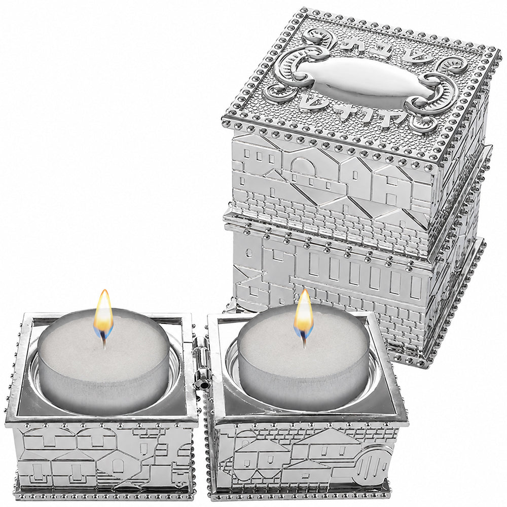 פמוטי נסיעה מוכספים ירושלים 6 ס״מ מתכת גימור ניקל