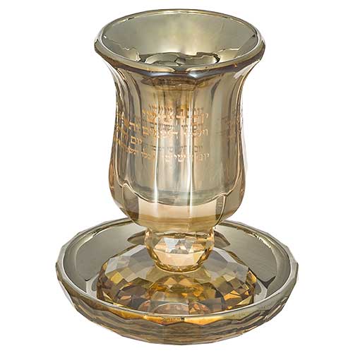 Crystal Kiddush Cup with Stem Blessing 13 cm Contain 100ml // 3.4oz