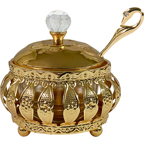 Gln Filigreen Honey Dish, 10 cm - Gold
