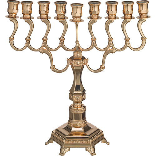 חנוכייה מהודרת "יהלום" ציפוי "רוז גולד " 36×35 ס״מ מתכת רוז גולד