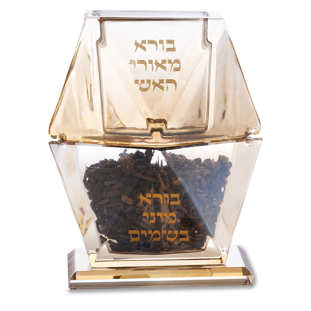 כלי לנר הבדלה ובשמים להבדלה 13 ס״מ קריסטל
