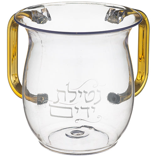 נטלה אקריליק מהודרת עם הדפסה וידיות זהב 13 ס״מ פרספקס