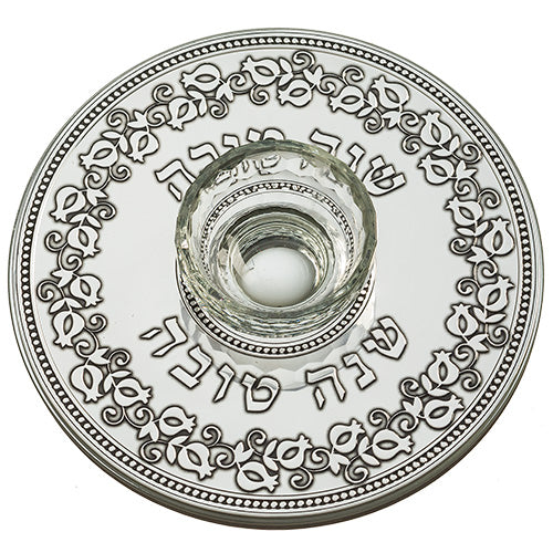 צלחת זכוכית לדבש עם פלקטה 19×23 ס״מ זכוכית