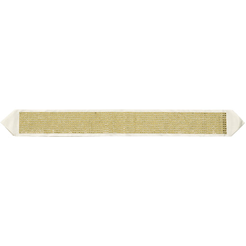 עטרה לטלית 9×92 ס״מ עם אבנים בד לבן,כסף