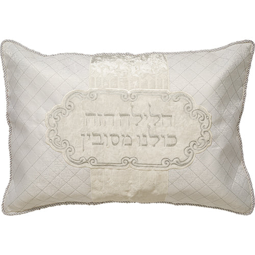 כרית הסבה ברוקט וקטיפה עם כרית מילוי גודל בינונ דמוי עור