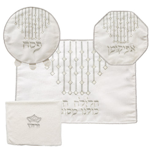 Brockett Passover 4 pcs Set: Matzah, Afikoman & Pillow Covers with Towel – Model UK67331
