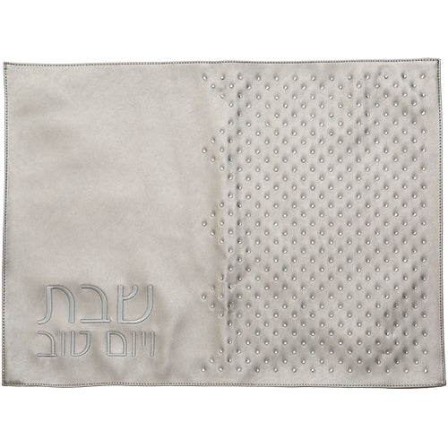 כיסוי חלה דמוי עור אבני קריסטל זהב שמפניה 61×45 ס״מ דמוי עור