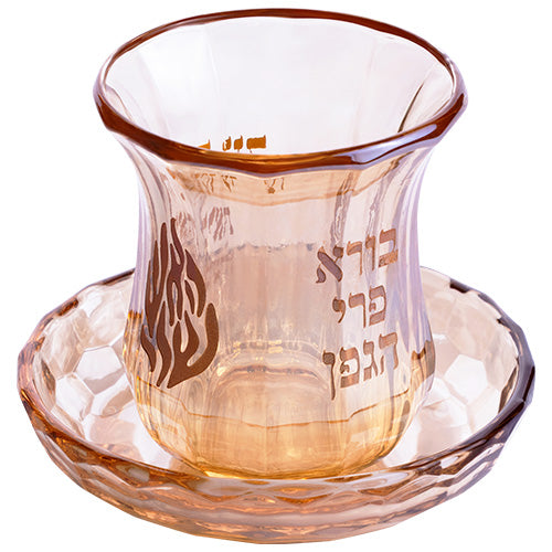 כוס קידוש ללא רגל קריסטל זהב "האש שלי" קריסטל