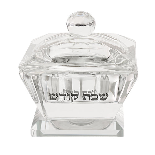 מלחייה קריסטל עם מכסה 4×6 ס״מ קריסטל
