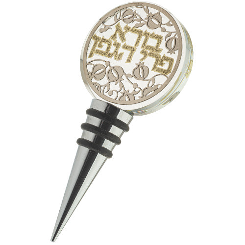 פקק רב פעמי לבקבוק יין מקריסטל עם פלקטה קריסטל