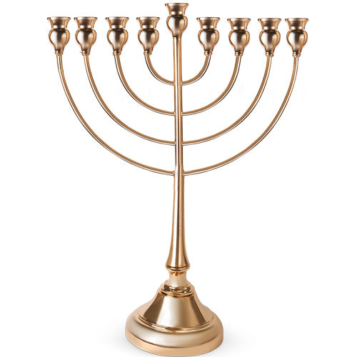 חנוכיה "אור הזהב" מתכת זהב 49 ס״מ מתכת