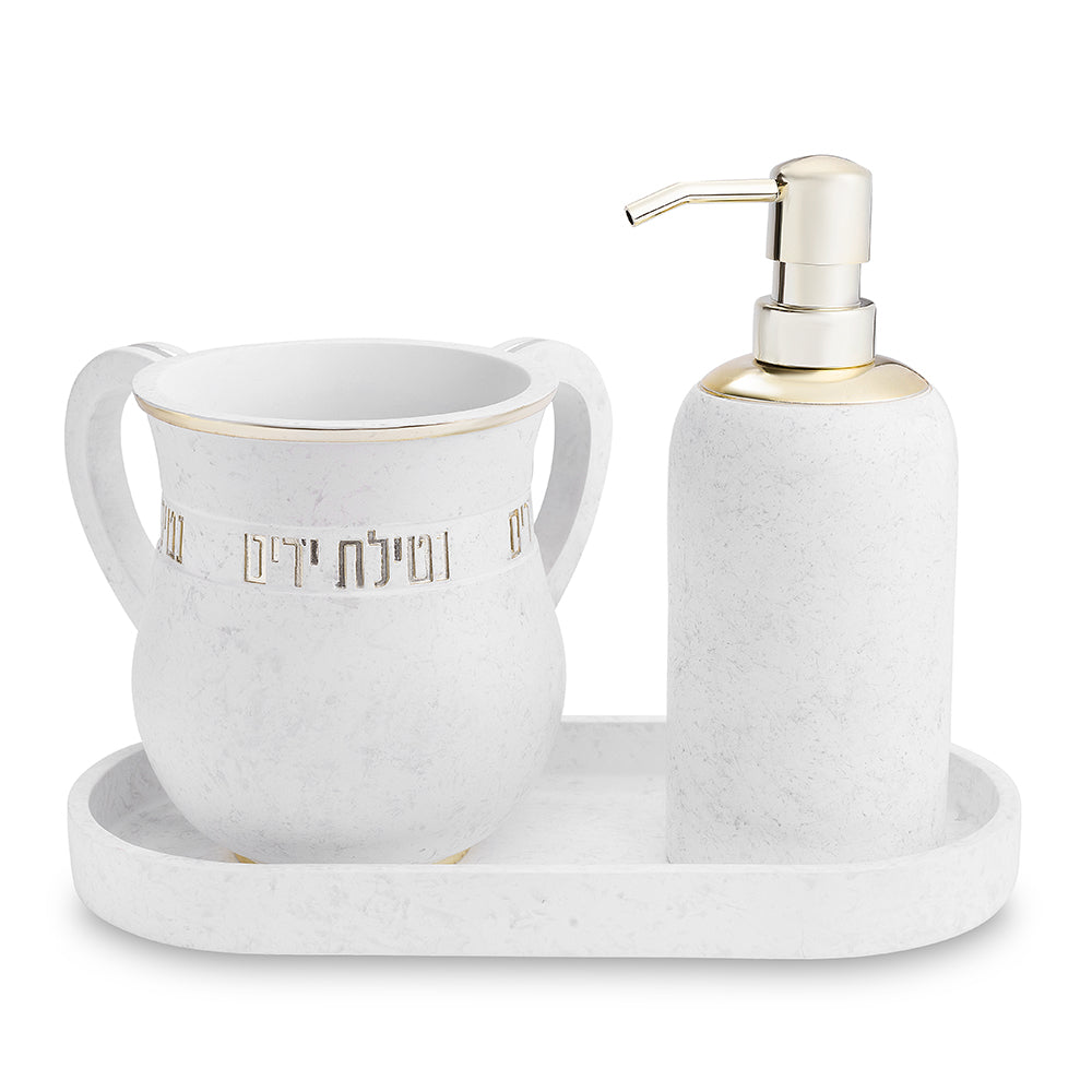 סט סבונייה עם נטלה פולימר מהודר כולל מגש פולימר טבעי