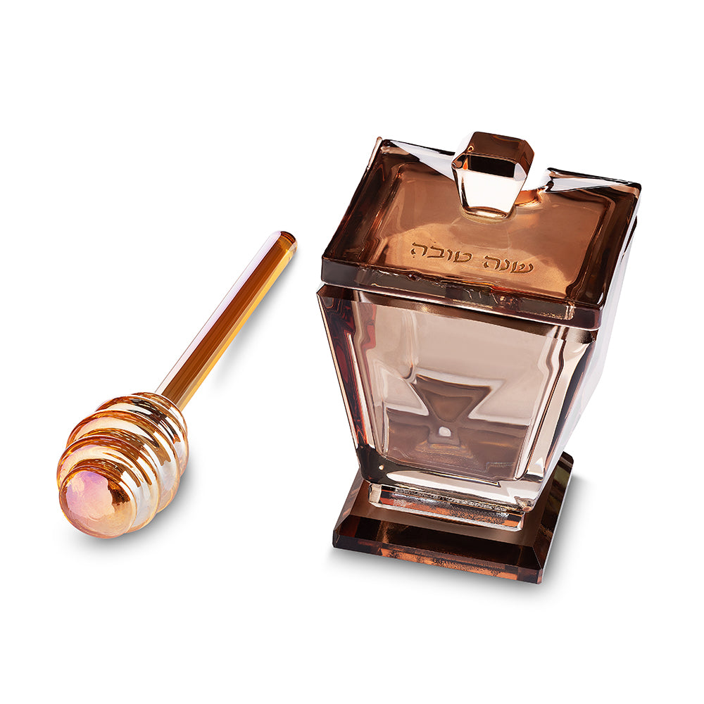 Crystal Honey Dish 10×6 cm - Rose Gold