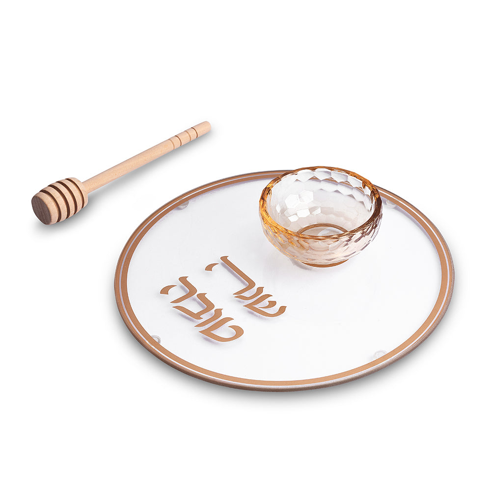 Glass Honey Dish 19 cm - Gold – Model UK84830