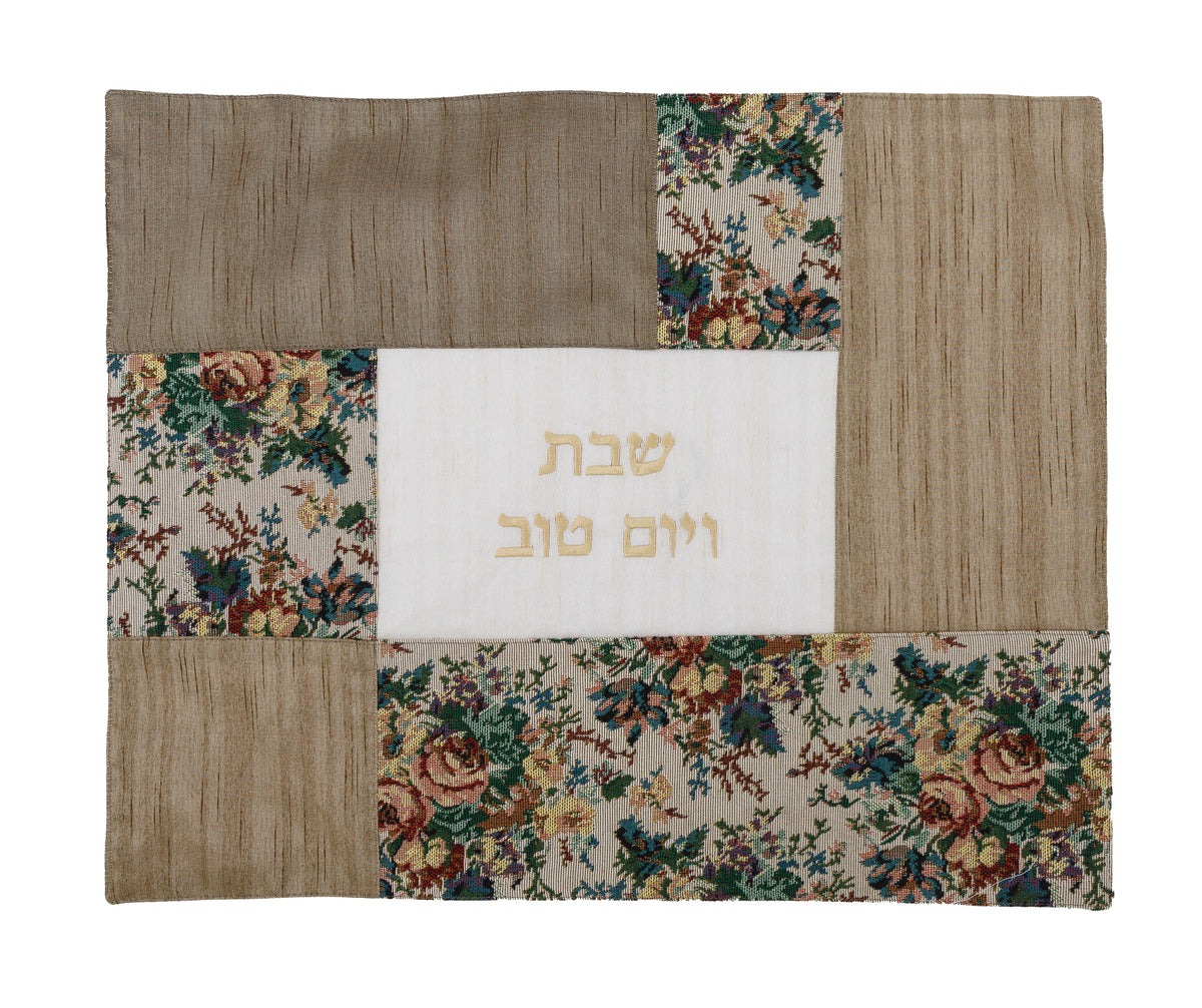 Challah Cover - Fabric Collage- Tapestry Flowers