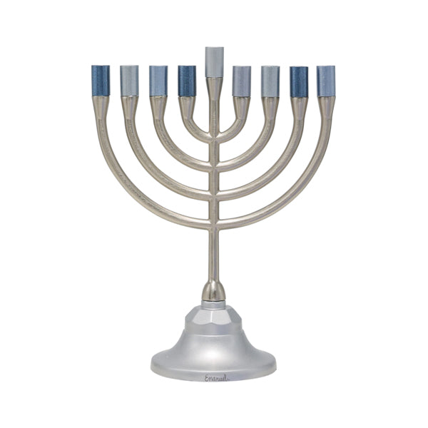 חנוכיה קלאסית + קנים - אפור