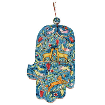 חמסה גדולה - ציור יד על עץ - איל