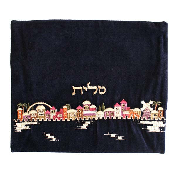 תיק טלית - קטיפה - ירושלים - צבעוני
