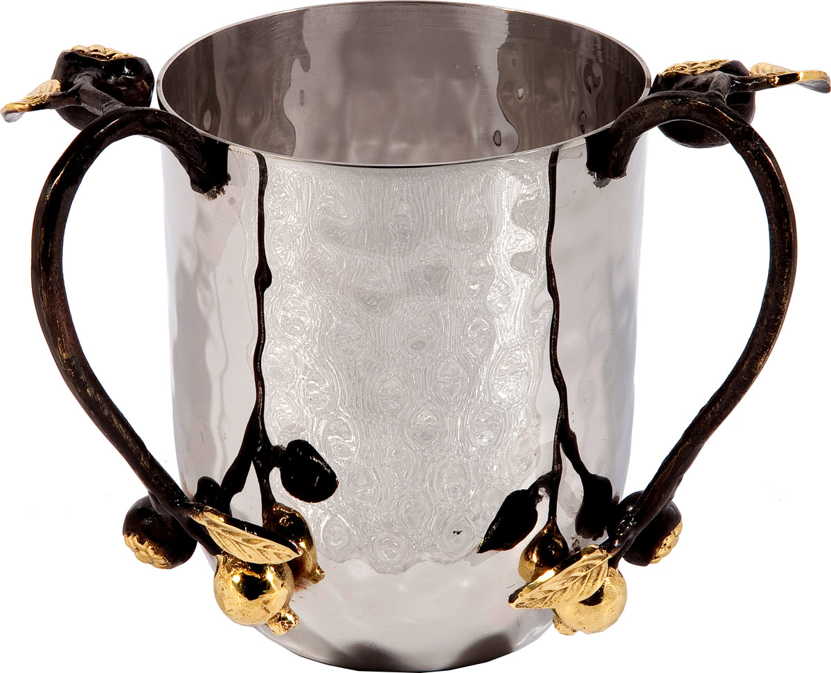 Netilat Yadayim Cup - Stainless Steel - Pomegranates