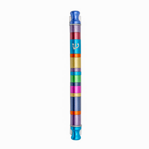 Mezuzah - 12 cm scroll - Cylinder - Stripes - Multicolor