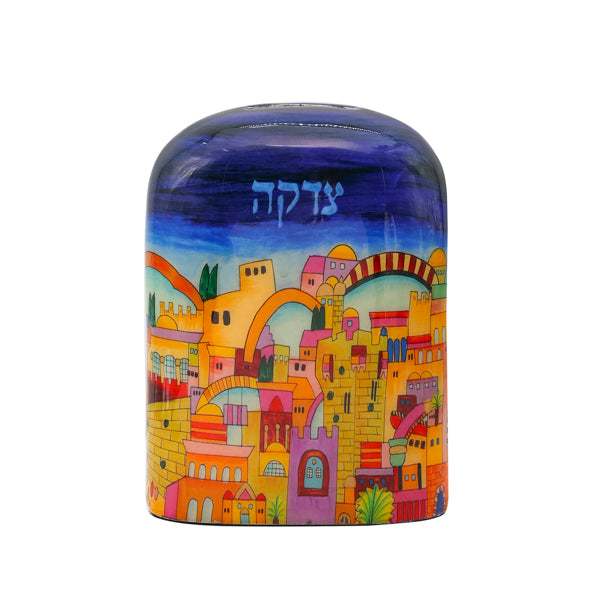 קופת צדקה ירושלים ציור - כחול כהה