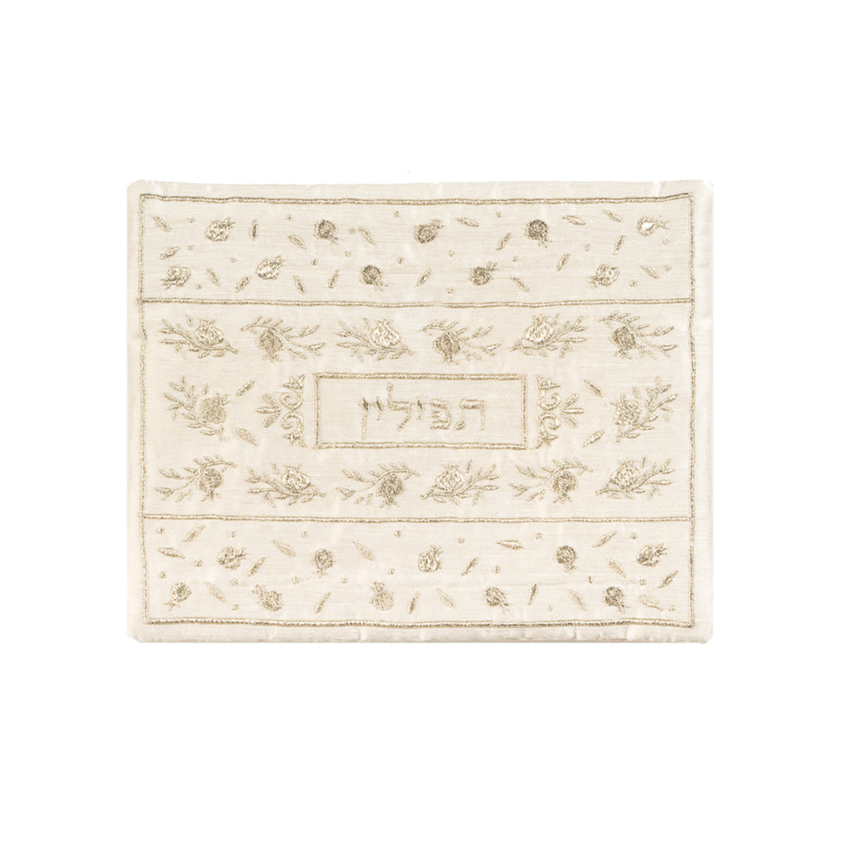 תיק תפילין - רקמת מכונה - רימונים מפוזר - כסף