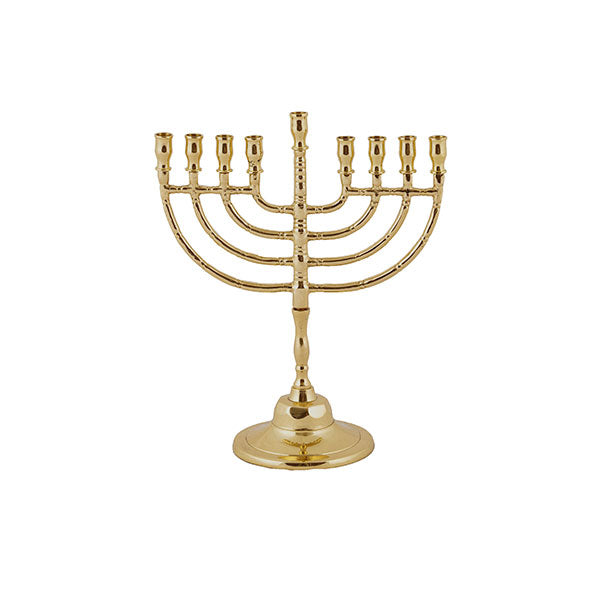 חנוכיה נחושת קלאסית - 22 ס״מ - עיגולים