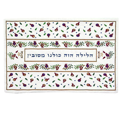 כרית הסבה רקומה - רימונים