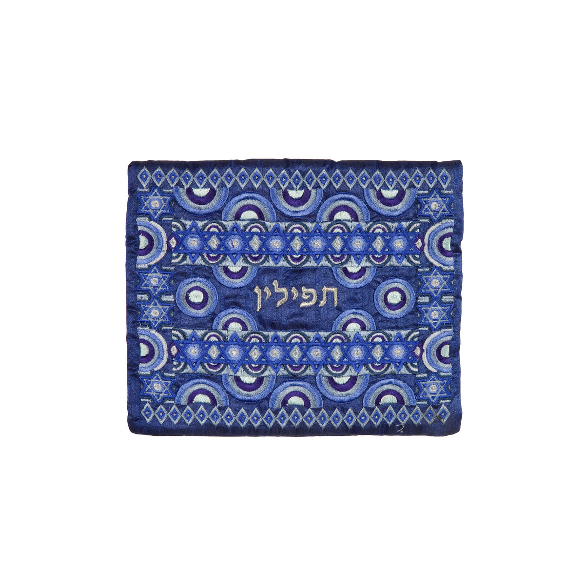 תיק תפילין - רקמה מלאה - כחול