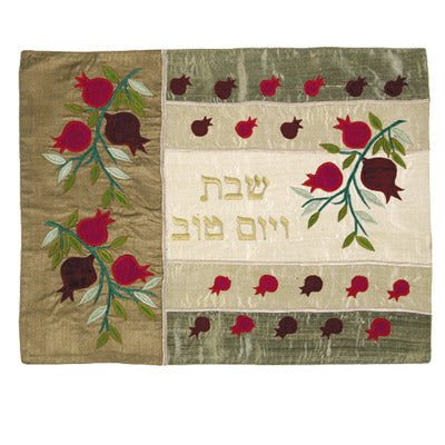 כיסוי חלה אפליקציה - רימונים ישר - זהב