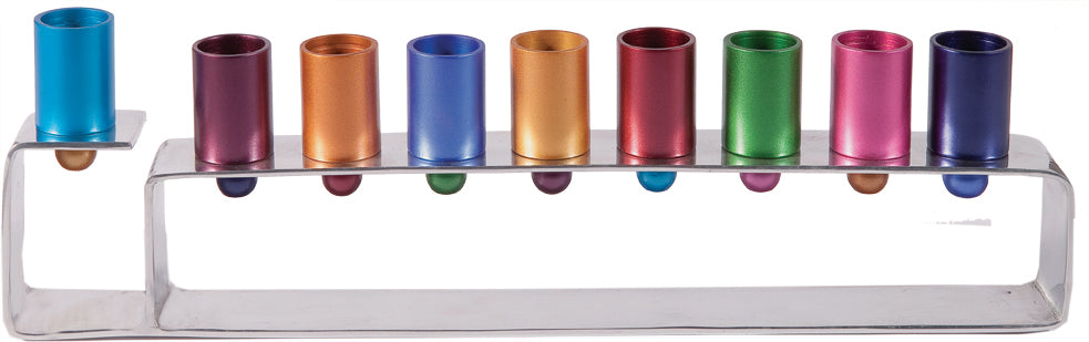 Hanukkah Menorah - Metal Strip - Multicolor