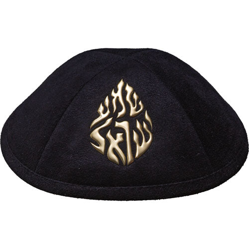 כיפה אולטרא סוויד שחור 19 ס״מ ומקום לסיכה דמוי עור שחור