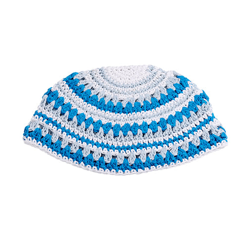 כיפה פריק 23 ס״מ בד טורקיז,לבן,תכלת