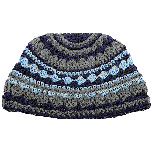 C Frik Kippah 21 cm, L. Blue-gray-blue - Dark Blue, Light Blue