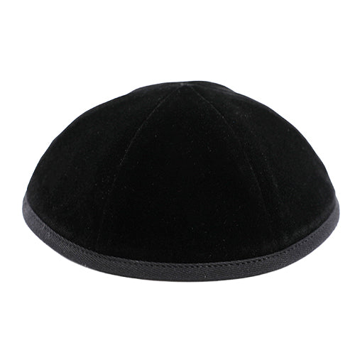 Black Velvet Kippah Art-men Size 3- 6 Parts with Rim