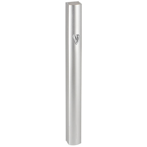 Aluminum Mezuzah 15cm-with Metal Silver Shin