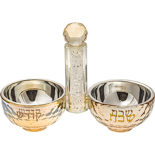 Crystal Salt & Pepper Holders 10×14 cm with White Glass Chips - with Stones – Model UK40487