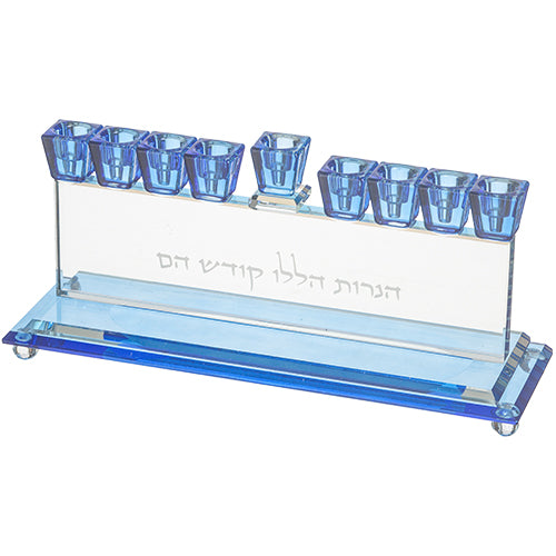 חנוכייה קריסטל מהודרת 7×28 ס״מ קריסטל