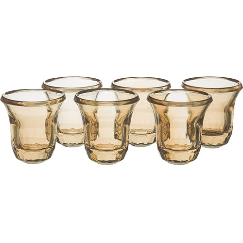 סט ליקר 6 כוסיות קריסטל זהב 6 ס״מ קריסטל זהב
