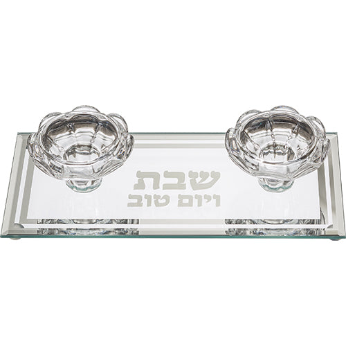 פמוטי זכוכית מהודרים מזכוכית 20×9 ס״מ זכוכית