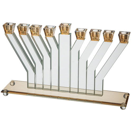 חנוכייה קריסטל מהודרת 21×33 ס״מ קריסטל