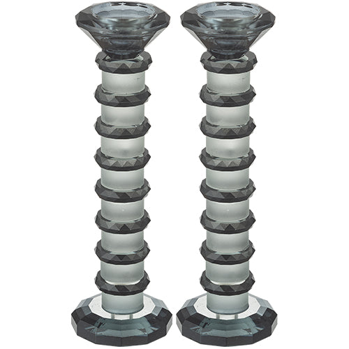 Pair of Crystal Elegant Candlesticks 22.5 cm