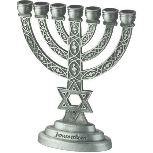 מנורה 7 קנים גימור פיוטר 10 ס״מ מתכת