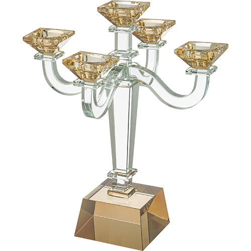 פמוטי קריסטל חמשייה מהודרים 34 ס״מ קריסטל