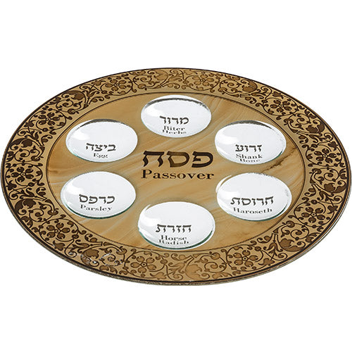 קערת פסח זכוכית מהודרת 35 ס״מ זכוכית
