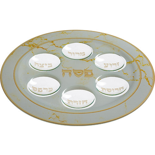 קערת פסח זכוכית מהודרת 35 ס״מ זכוכית
